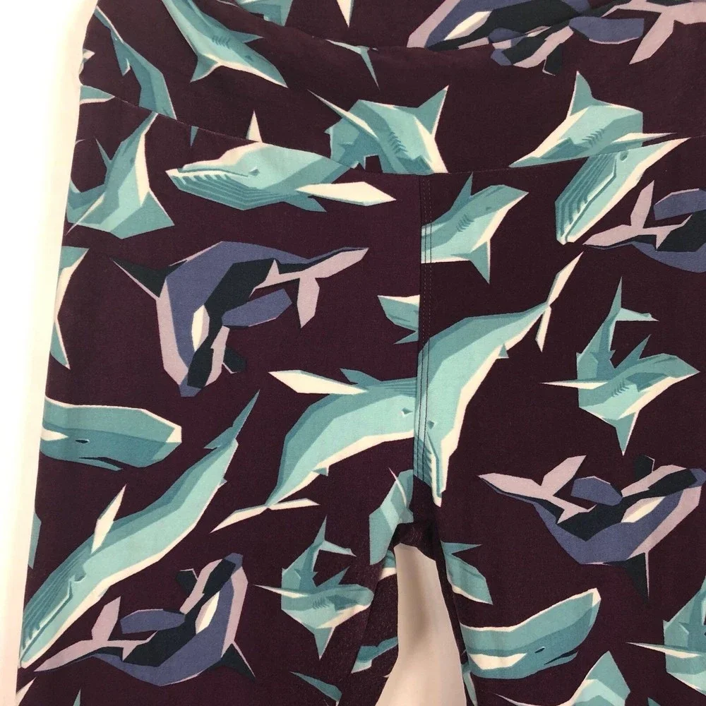 Lularoe Womens Leggings One Size Rare “Unicorn” Sharks‎ Whales